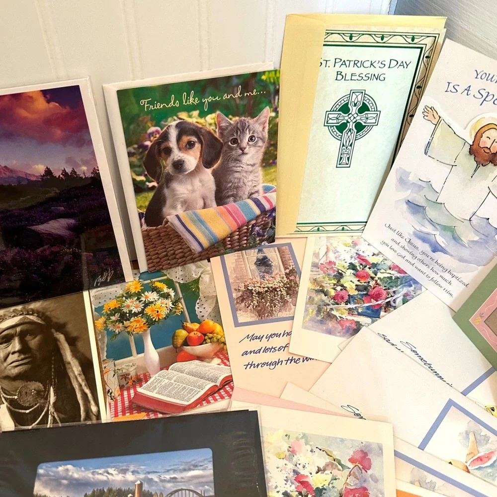 Unbranded Large Greeting Card Lot Mixed Excellent Vintage Nature Animal HBD